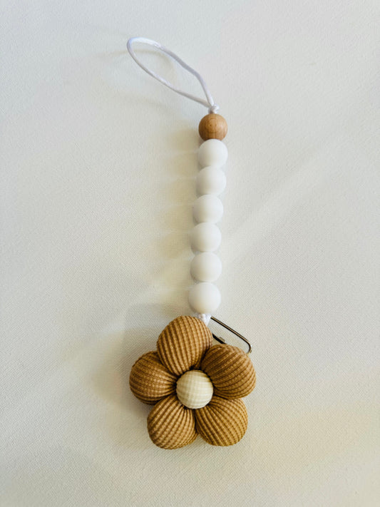 Cushion Flower baby pacifier clip