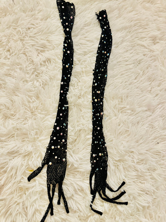 Crystal Opal fishnet Gloves