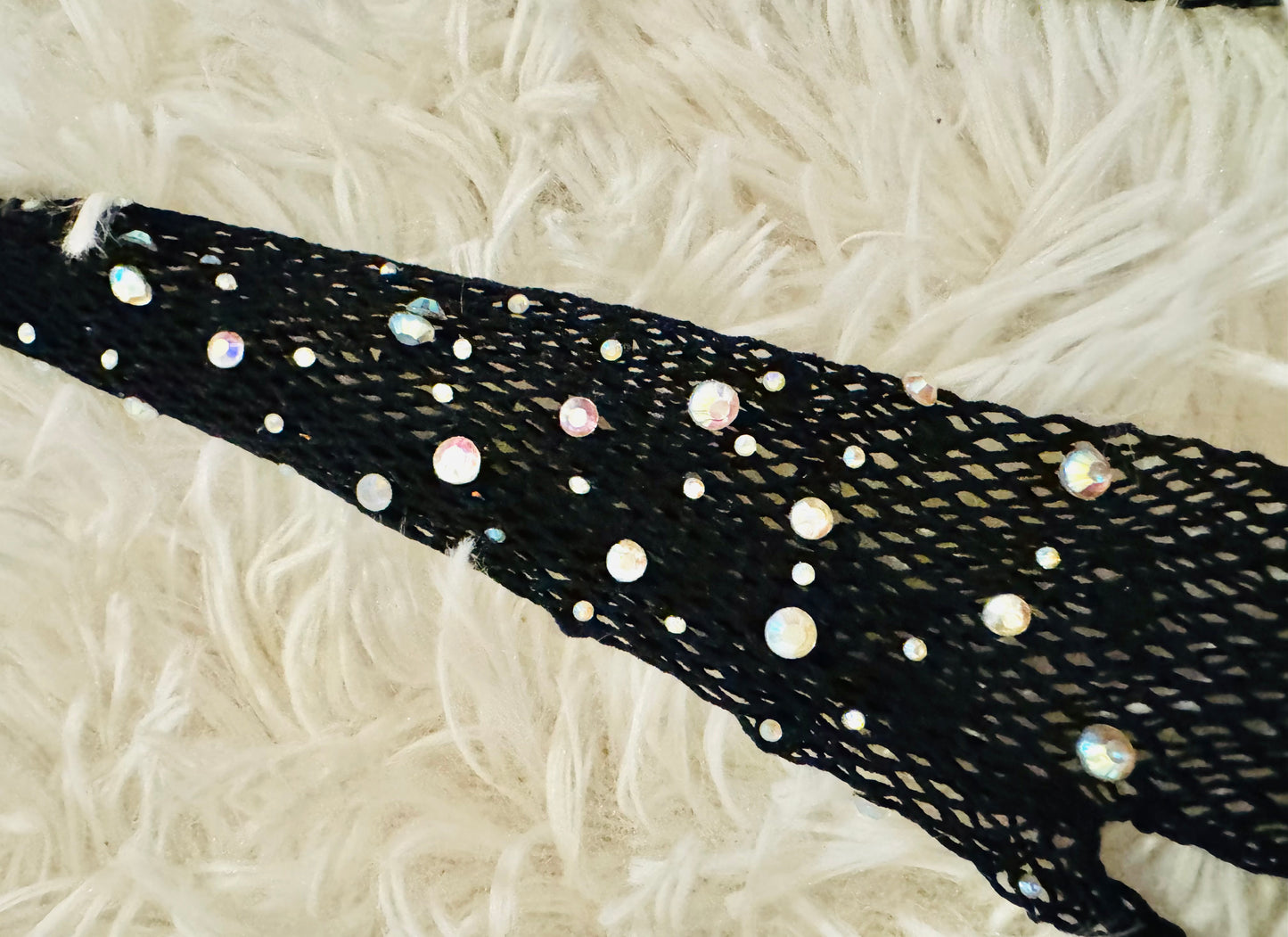 Crystal Opal fishnet Gloves